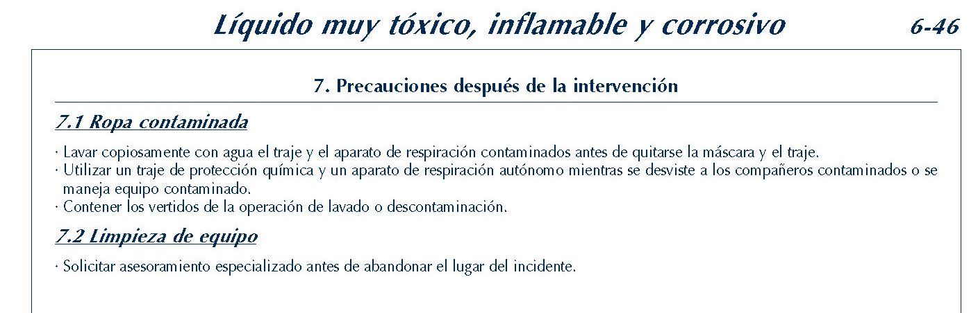 285 FICHA 6-45 LIQUIDO MUY TOXICO INFLAMABLE CORROSIVO FICHAS EMERGENCIA